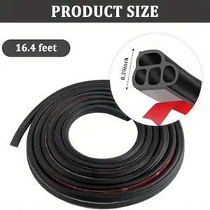 5Meters Car Door Seal Strips Sticker B Shape Double Layer Sealing Stickers Sound Insulation Universal Car Interior Automobiles Interior Accessories
