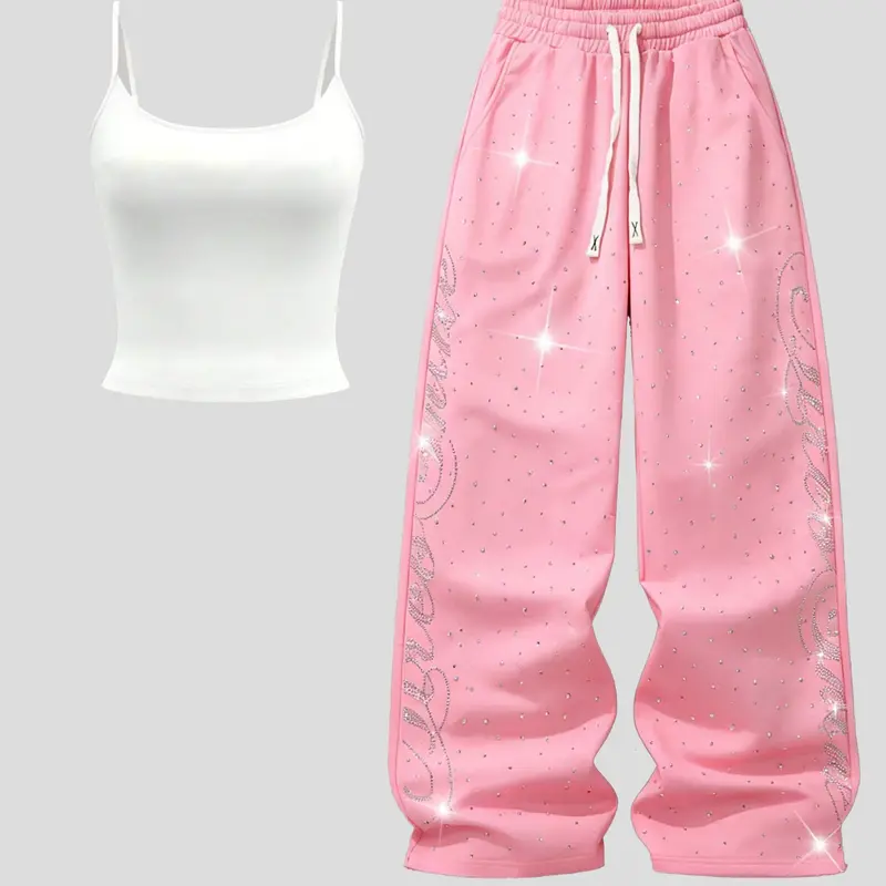 Women's Casual Pajama Set, Casual Everyday Loungewear Nightwear, Slim-Fitting Two-Piece Outfit, Ideal for Indoor & Outdoor Wear, Essential Home Comfort Clothing