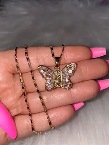 Mary Butterfly Necklace (Link Chain)