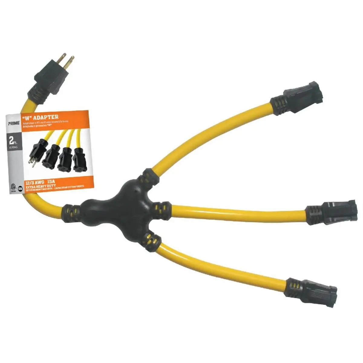 Prime Wire & Cable  2 ft. 12 by 3 Gauge SJTW with Power Adapter