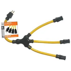 Prime Wire & Cable  2 ft. 12 by 3 Gauge SJTW with Power Adapter
