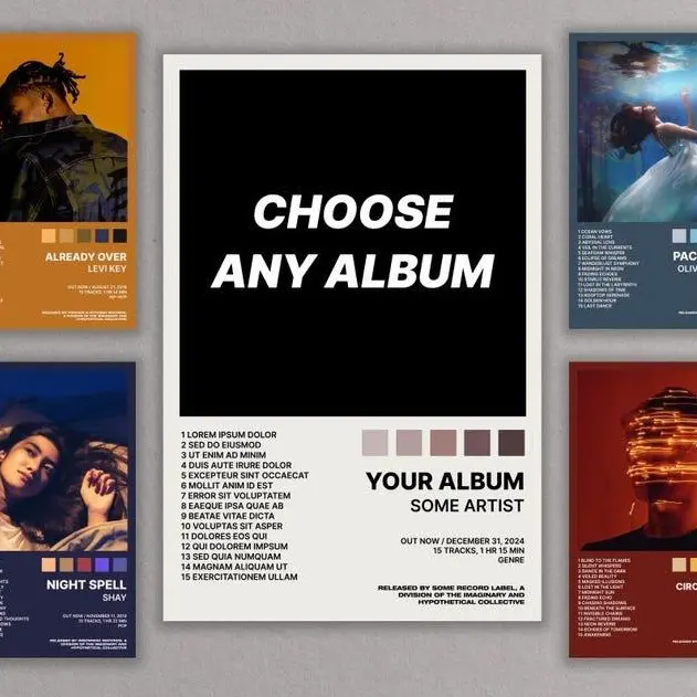 Custom Album Poster | Choose Your Own Album Poster, Album Cover Poster, Tracklist Poster, Dorm Music Decor, Music Wall Art
