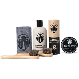 Horse Tack Kit Includes Saddle Soap for Leather & Conditioner, Leather Oil, Brushes, Cloth. Horse Supplies for Saddles, Bridles, Boots, Reins - Proudly Made in the USA (Not China)