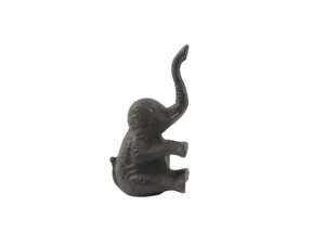 360 stand Cast Iron Elephant Door Stopper, Handcrafted Vintage Rustic Home Decor, 8x3.5x4.5 in Weighted Model, Perfect Ideal Gift for Enthusiasts, Affinity