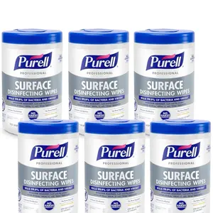 PURELL Professional Surface Disinfecting Wipes Citrus Scent 110 Count Canister 7"x 8" Wipes Pack of 6 9342-06 No Harsh Chemical