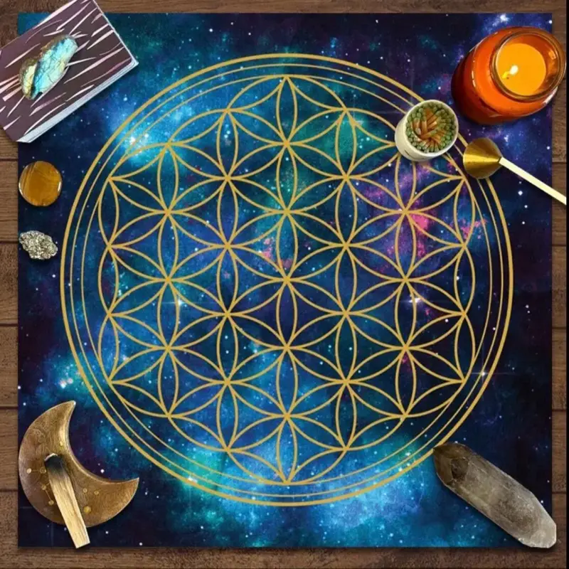 Cosmic Flower of Life Tarot Card Reading & Divination Alter Cloth