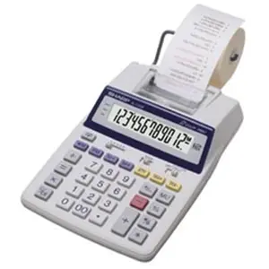 SHARP EL1750V 12-Digit Portable Office Print-Display Calculator with LCD Screen, AC Adapter, and Tax Keys