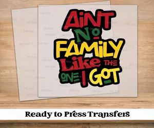 Aint No Family Like The One I Got Color DTF Transfer | Ready to Press Tshirt Transfers