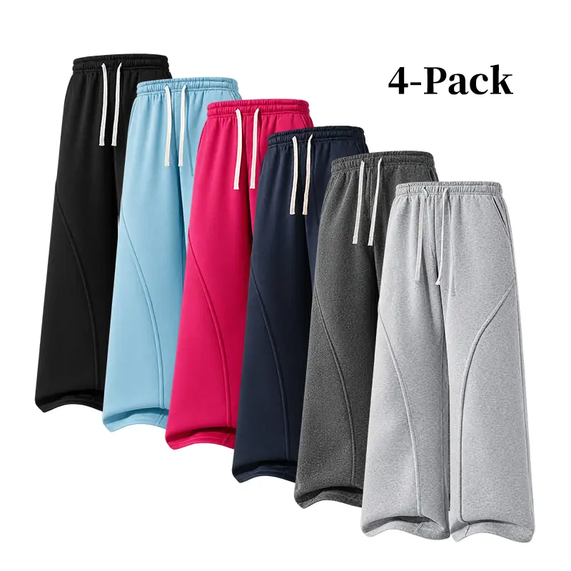 Men's Polyester Fleece-Lined Warm Loose-Fit Solid Color Joggers - Plus Sizes, Athleisure Track Pants, Casual Fitness Streetwear, Loose Sports Pants, Men's Baggy Sweatpants, Suitable for Autumn Outdoor Wear