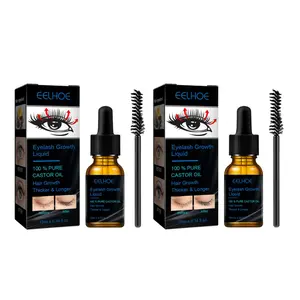 Castor Oil Eyelash Serum, 2 Counts Natural Eyelash Extensions, Long Lasting Eyelash Care Serum, Professional Eye Enhancement Makeup Products