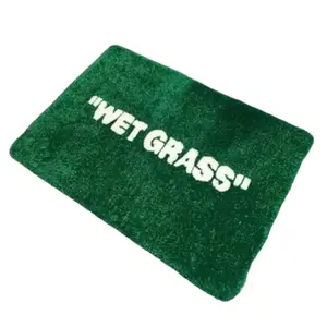 Hypebxxst Wet Grass Rug - Tufted Decor - Handmade & Premium - 32 * 20in (80 * 50cm) - Dice Pattern - Soft & Plush - Easy Maintenance