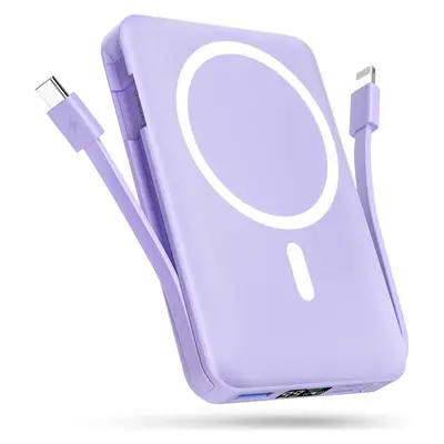 Magnetic Power Bank with Built-in Cables