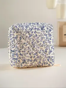 Small Floral Pattern Portable Sanitary Napkin Storage Bag, Lightweight Organizing Bag for Women, Travel Cosmetic Organizer Box