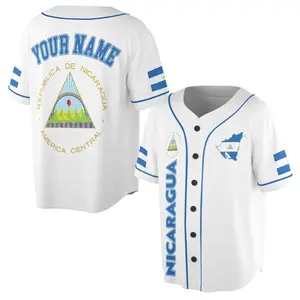 Personalized Nicaragua Flag Coat of Arms Baseball Jersey, Sport Baseball Jersey Shirt, Gift For Fans, Laid-Back Vibe, Always in