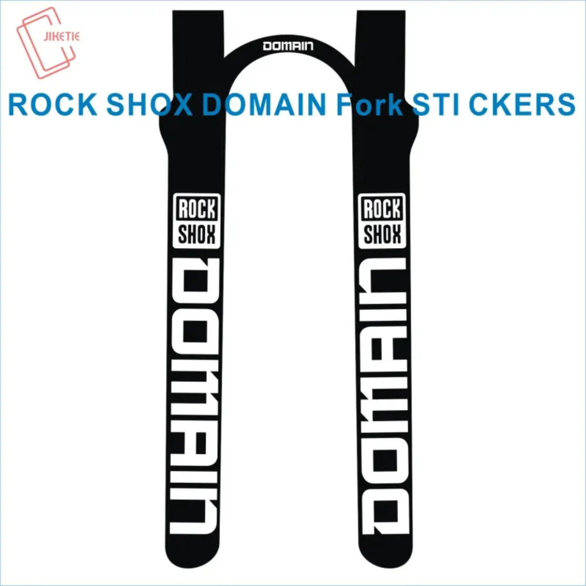 2PCS/SET ROCK SHOX Domain" Car Sticker for Mountain Bike, Motorcycle, Add Off-Road Sport Logo to Your Gear, A Personalized Item at the Forefront of Extreme Off-Road Decoration Fashion, Motorcycle Stickers Sticker Decals