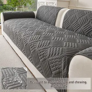 Modern Simple Ultrasonic Stripe Quilted Sofa Cover, Soft Sofa Protector, Soft Skin-Friendly Edge, Dustproof Anti-Slip Pet Friendly, Easy Clean Foldable, Multiple Sizes Available