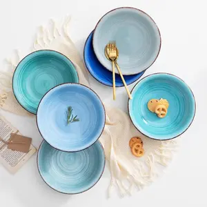 Vancasso Bonita Dinnerware Set - Spiraled Elegance for 6, Includes Dinner Plates, Dessert Plates & Soup Bowls