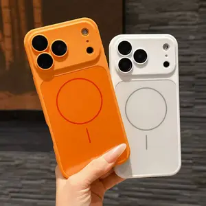Premium 2-in-1 Glass Magnetic Phone Case, Luxury Style for iPhone 17promax 17Air 16pro 15 14pro 13promax,Shockproof Matte Protective Cover with Fine Ring MagSafe Compatibility