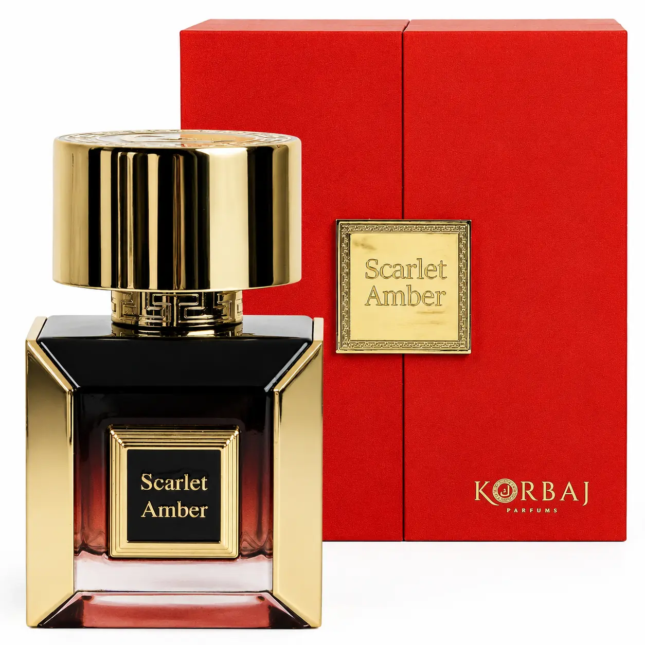 KORBAJ PARFUMS Scarlet Amber Extrait de Parfum - 100ml Bottle, Ammonia-Free Unisex Arabian Fragrance with Citrus, Caramel, Vanilla, Floral Notes, Long-Lasting for Day or Night Wear, Multi-Pack, 100 Ml Bottle, 100 Ml Perfume