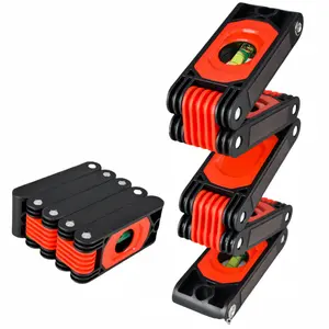 Folding Ruler, 1 Count 5-section Measuring Ruler, Portable Aluminum Alloy & ABS Structure Hardware Measuring Tool for Woodworking & Stairs, Hand Measuring Tool