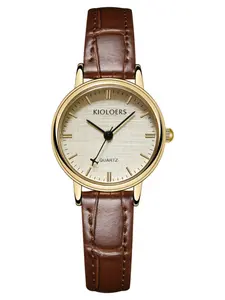 Women's Analog Quartz Watch, Waterproof Leather Strap, Elegant Design, Durable Quality, Gift Box Included, Perfect Holiday Present