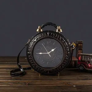 2026 Unique Classic Retro Crossbody Bags Clock Pattern Women's Handheld Shoulder Bag Vintage Design European American Style Everyday Purse Wallet Leather Satchel Casual Flap Pocket Elegant Bags