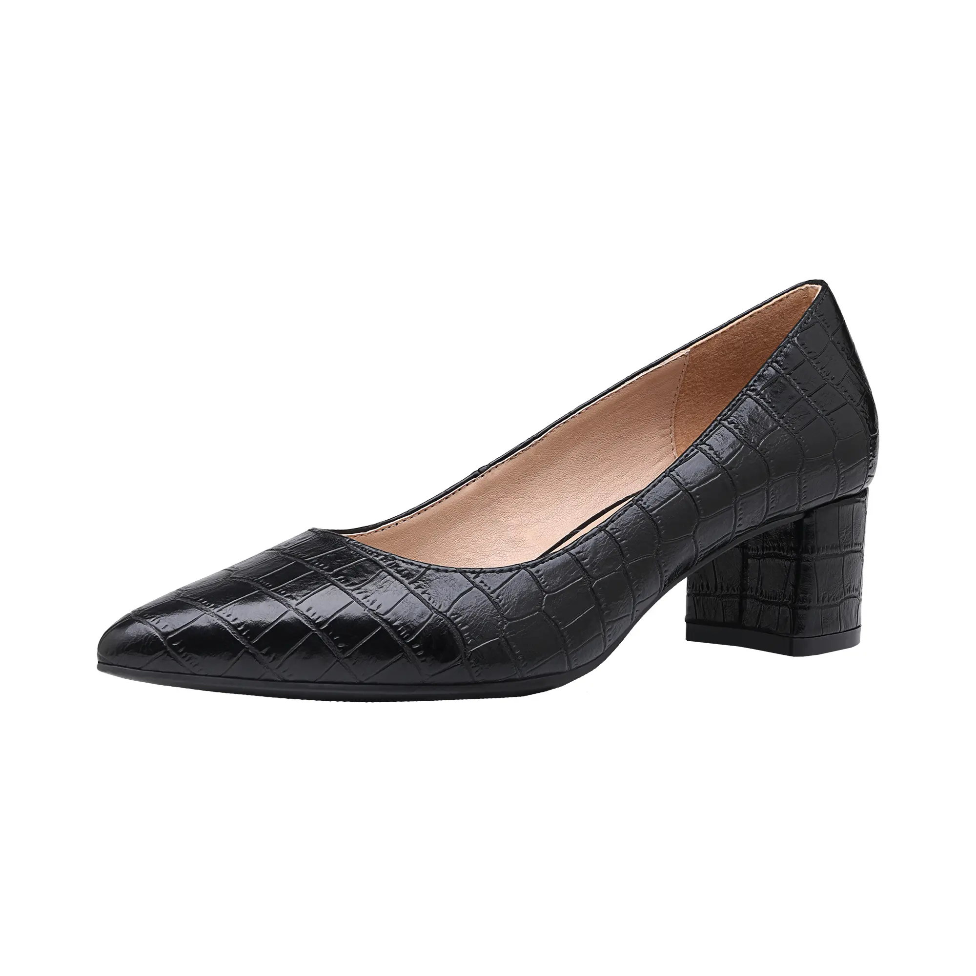 Dream Pairs Women's Classy Pointed Toe Pumps, 2" Block Heel Footwear with Comfortable Memory Foam Insole for Office & Wedding, Walking Shoes, High Heel, Stylish, Elegant, Heels For Women