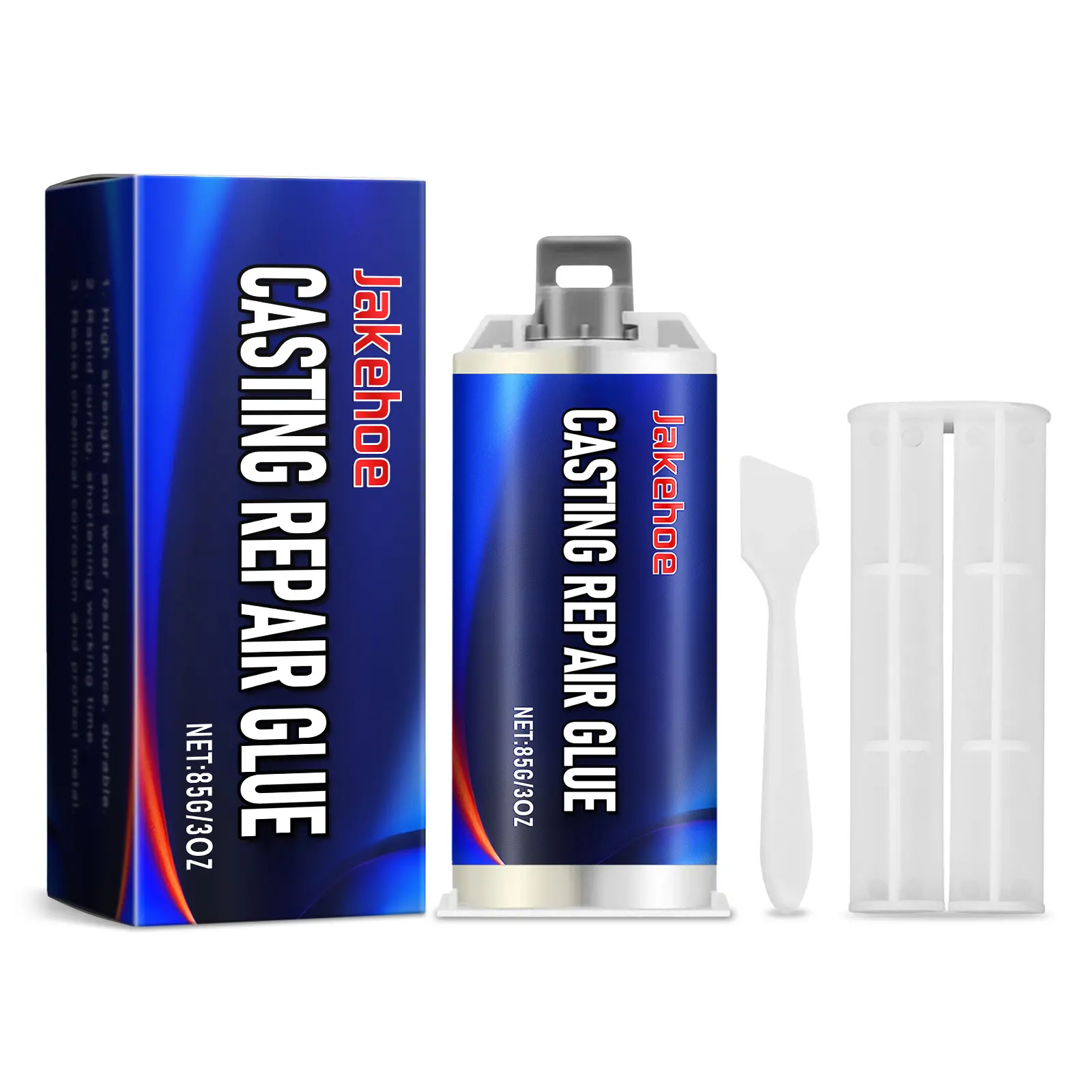 Jakehoe Casting Repair Glue, Industrial Grade AB Metal Repair Adhesive, Leak Repair for Stainless Steel, Copper, Aluminum and Other Metals