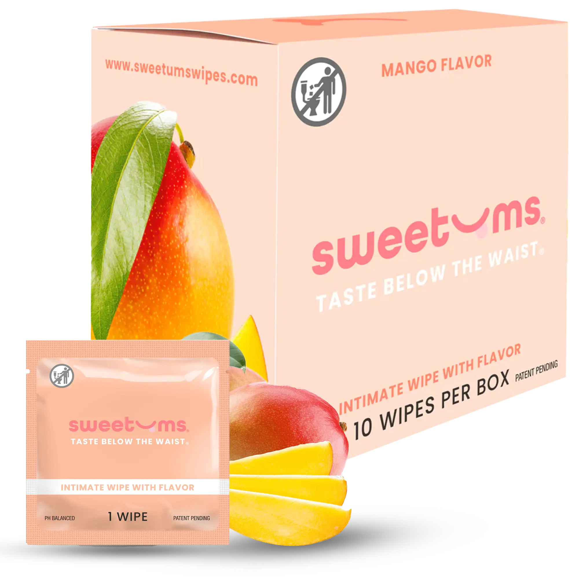 Mango Scent Gentle Intimate Area Wipes for Adults, Compact Feminine Hygiene Beauty & Personal Care Products - Sweetums Feminine Hygiene Products Hygiene Essentials Scent Gentle pH balanced