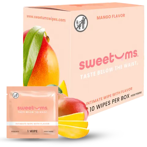 Mango Scent Gentle Intimate Area Wipes for Adults, Compact Feminine Hygiene Beauty & Personal Care Products - Sweetums Feminine Hygiene Products Hygiene Essentials Scent Gentle pH balanced 