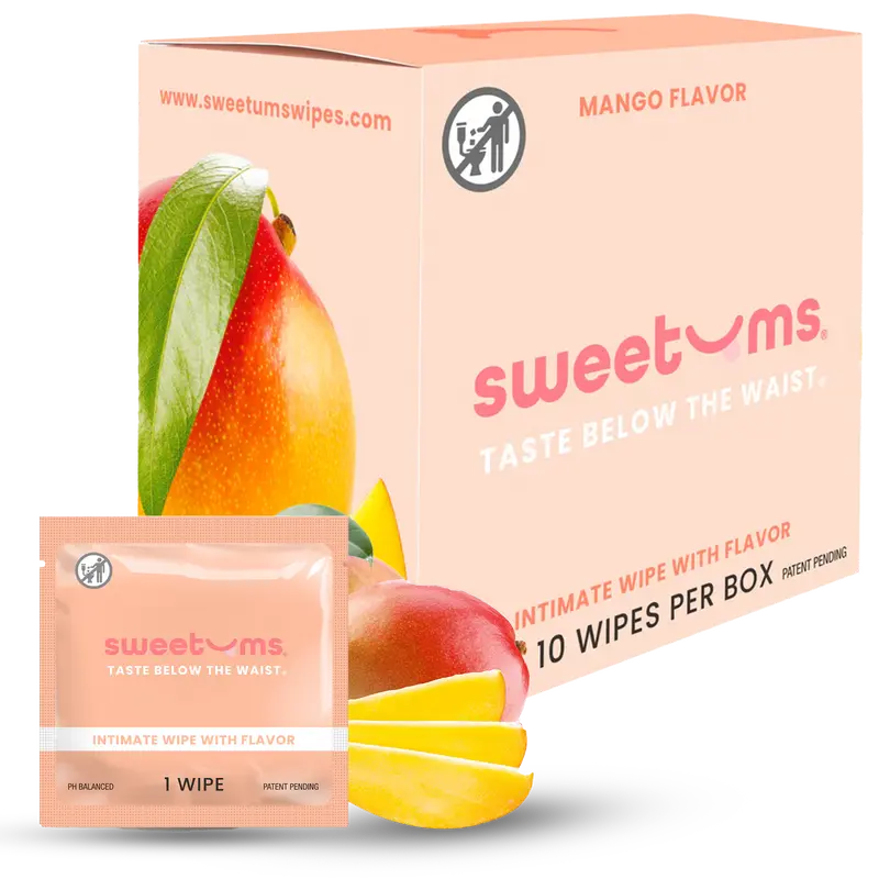 Mango Scent Gentle Intimate Area Wipes for Adults, Compact Feminine Hygiene Beauty & Personal Care Products - Sweetums Feminine Hygiene Products Hygiene Essentials Scent Gentle pH balanced
