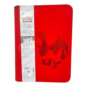 Ultra Pro Pokemon Charizard 9 Pocket Zippered Pro Binder 360 Pocket Storage Album Padded Leather 20 Pages for Collectible Trading Cards