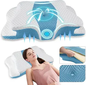Ergonomic Cervical Neck Pillow – Memory Foam Orthopedic Pillow for Pain Relief & Neck Support, Adjustable Contour Design for All Sleep Positions