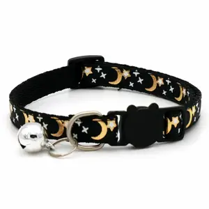 Pet Moon Star Cat Dog Collar, Separable Reflective Safety Buckle, Stylish Pet Accessory for Cats & Dogs, Reflective Collars