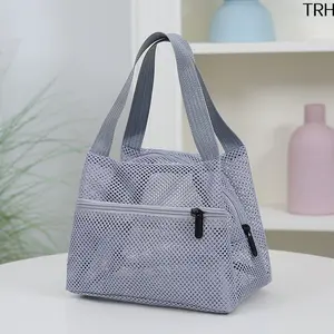 Mesh Breathable Handheld Tote Bag, Quick Dry Drainage Beach Shower Makeup Organizer, Large Capacity Portable Multipurpose Swim Gym Wash Bag for Travel Outdoor Daily Use