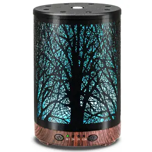 JOYOLO Essential Oil Diffuser 120ML Metal Aromatherapy Diffuser, Cool Mist Humidifier with Auto Shut-Off Protection 7 Color Lights for Home Office Spa