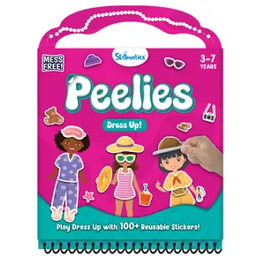 Skillmatics Reusable Sticker Activity Book - Peelies, 100+ Reusable Stickers, 6 Pictures, Mess-Free Fun for Kids, Creative Play & Travel Toy, Gifts for Boys & Girls Ages 3 to 7