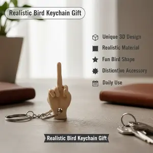 Funny Bird Gesture Keychain – 3D Printed Novelty Keychain