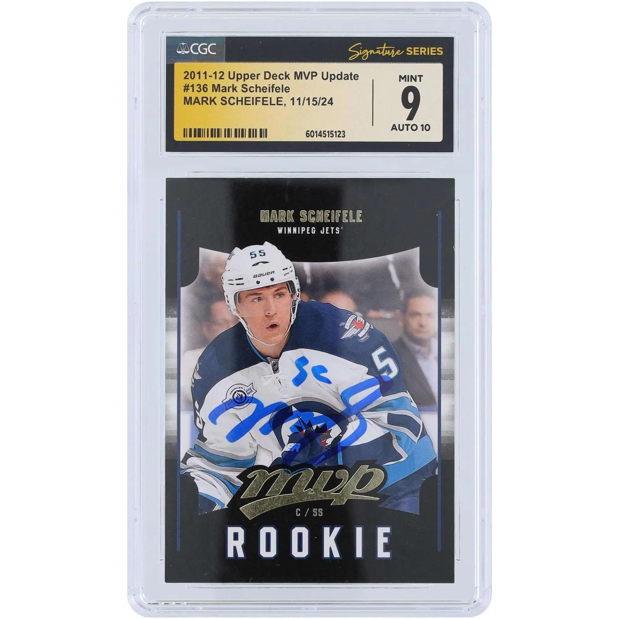 Mark Scheifele Winnipeg Jets Autographed 2011-12 Upper Deck Victory MVP's #136 CGC Fanatics Witnessed Authenticated 9/10 Rookie Card - Fanatics Authentic Certified