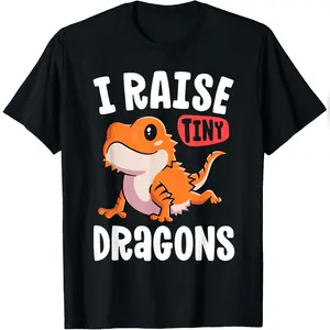 Funny Bearded Dragon Shirt For Girls I Raise Tiny Dragons T-Shirt Stylish Cotton Tee