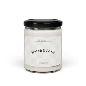 Sea Salt & Orchid Soy Wax Candle - Pack of 1 - Household Candle for a Cozy Atmosphere - 50+ hours of burn time