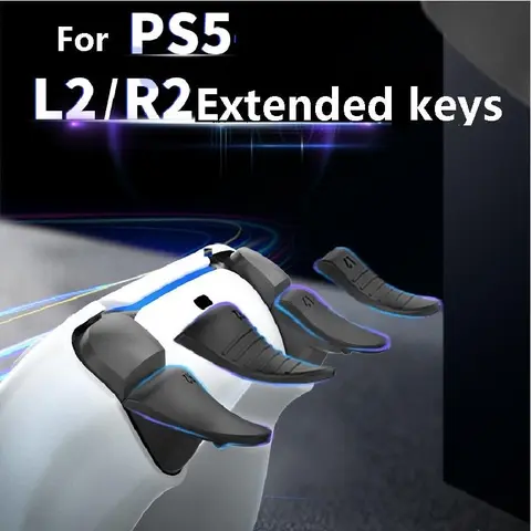 Trigger Extenders, L2 R2 Extended Keys, Non-slip Extension Keys, Gamepad Trigger Keys, Gaming Accessory, Gaming Console Accessories, Game Peripherals for PS5