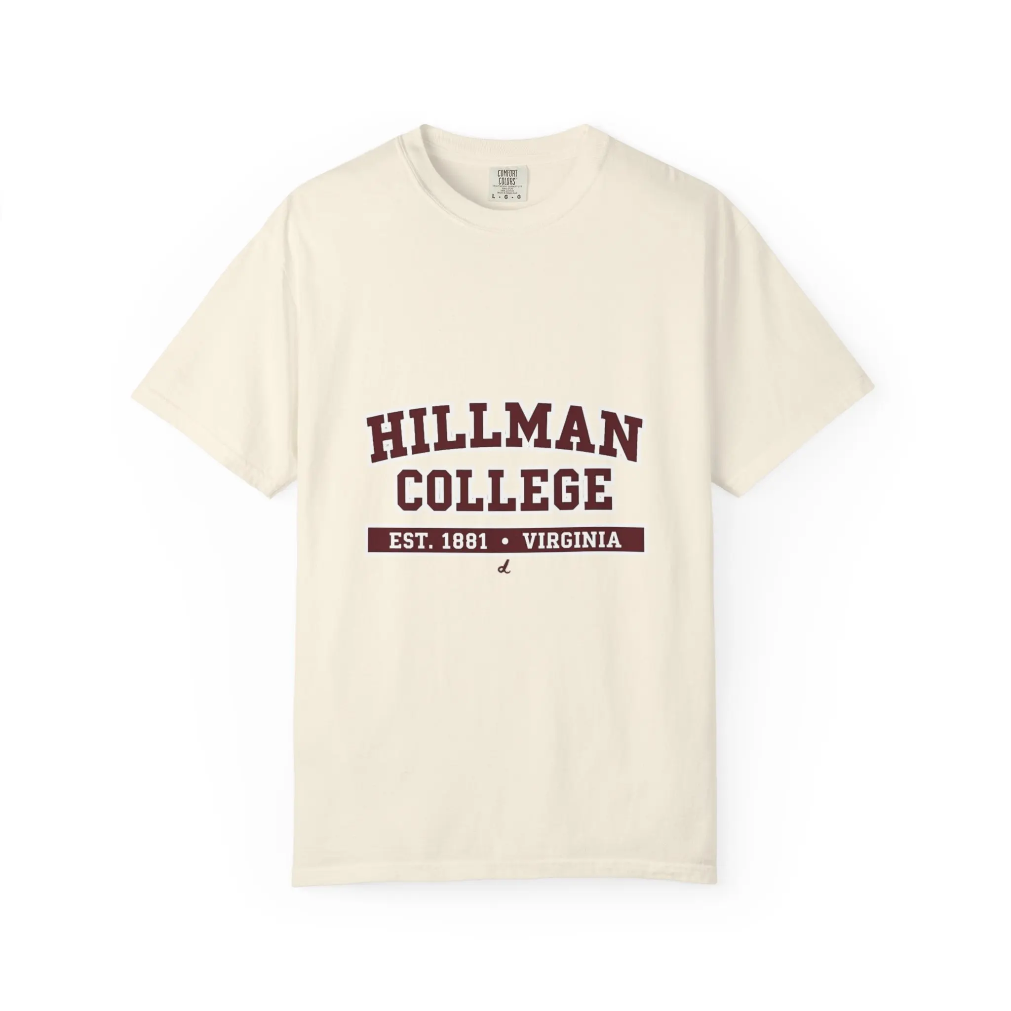 Hillman College Emblem 90’s style | Garment-Dyed T-Shirt- Vibrant Colors