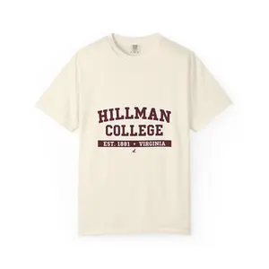 Hillman College Emblem 90’s style | Garment-Dyed T-Shirt- Vibrant Colors