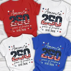 [Sale off 50%] USA 250th Anniversary Shirt, 4th July Tee, USA 250th Anniversary Independence Day Shirts, 4th July 250th Year Shirts, Trending 4th of July Day Tee, Casual Outfit, Comfortable Menswear & Womenswear Top, Perfect Gift For Men and Women WE