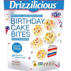 Drizzilicious USA 250 Birthday Cake Mini Rice Cakes, 8 oz