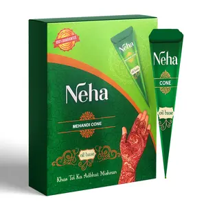 Neha Herbal Hair Color Cones(Pack of 12) | Oil-Based Traditional Plant-Based Hair Dye for Root Touch-Up | Natural Henna-Based Conditioning Formula | Precision Tip Applicators (12)