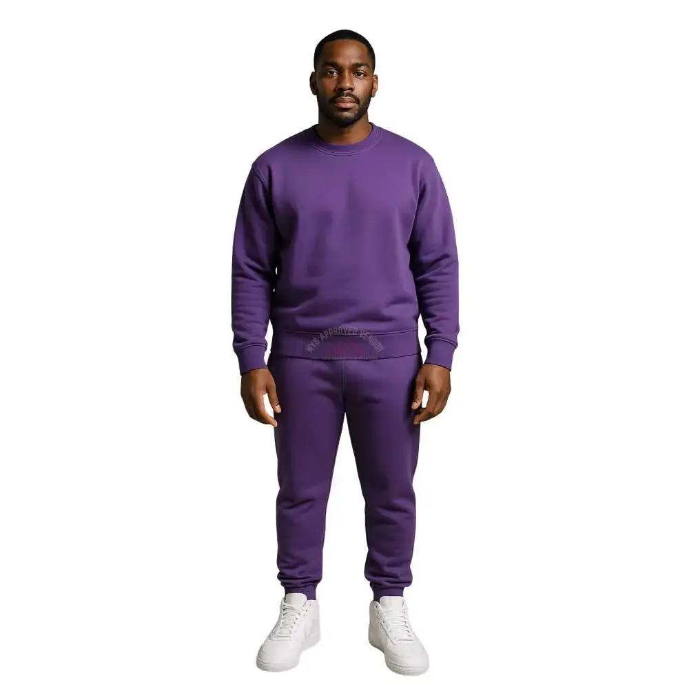Crewneck Sweatsuit 100% Cotton w/Pockets (Purple)