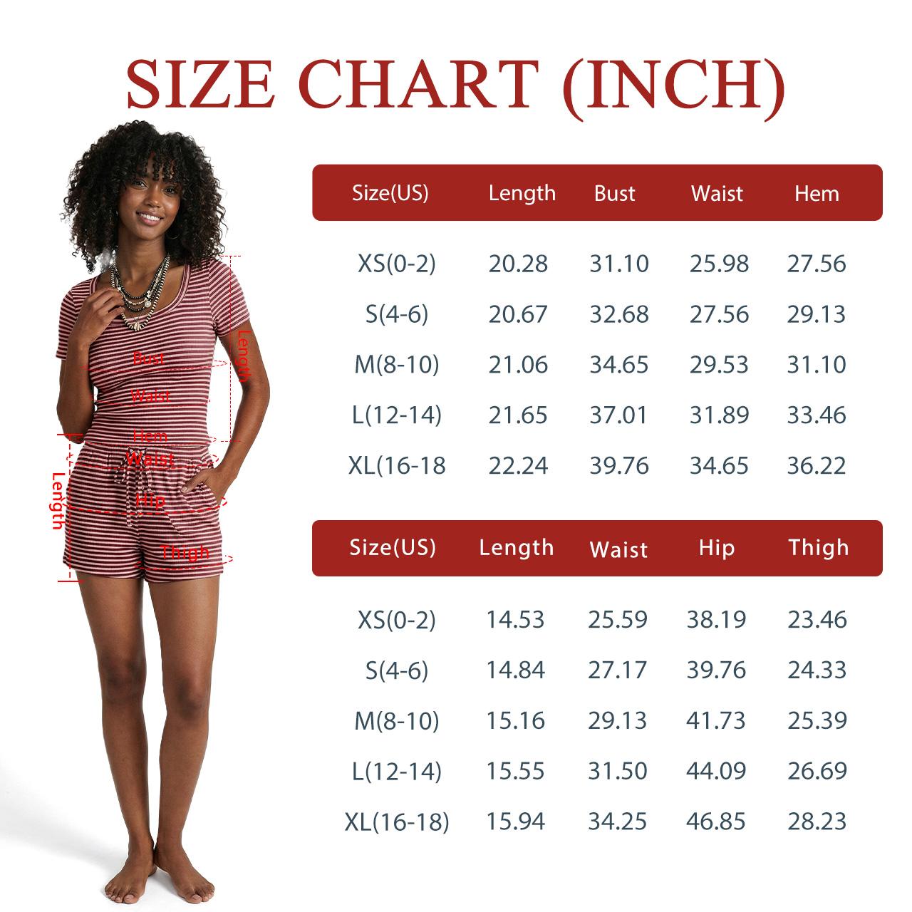 Trendy Queen Women's 2 Piece Ribbed Striped Set Short Sleeve Scoop Neck Top and Matching Shorts Summer Lounge Wear Casual Shortsleeve