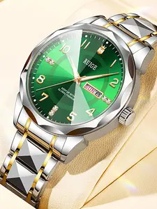 Men's Classic Round Dial Analog Quartz Watch, Fashion Luminous Watch for Men, Trendy All-match & Exquisite Watch for Birthday Gift with Box